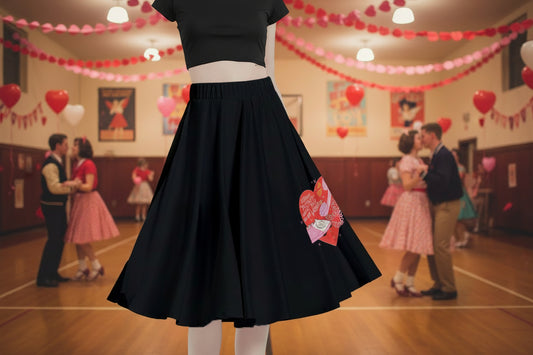 Heart Shaped Box Midi Skirt With Pocket