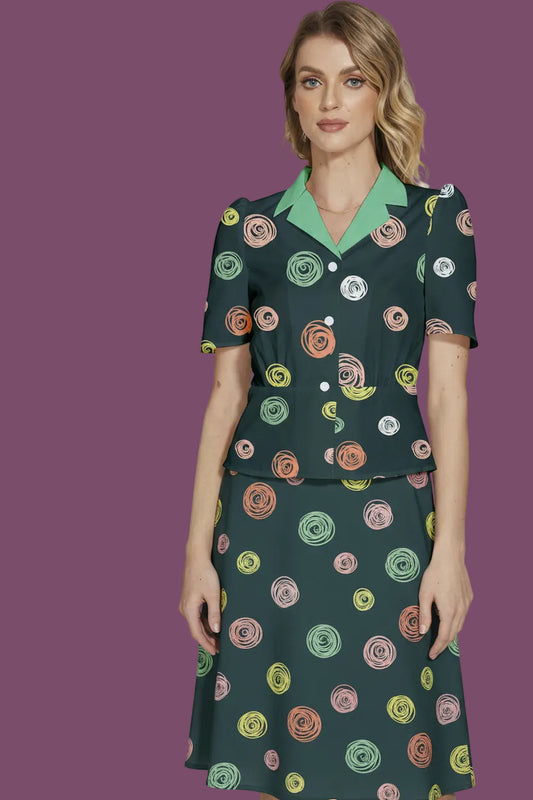 Mint Milk Puffed Short Sleeve Button Up Jacket