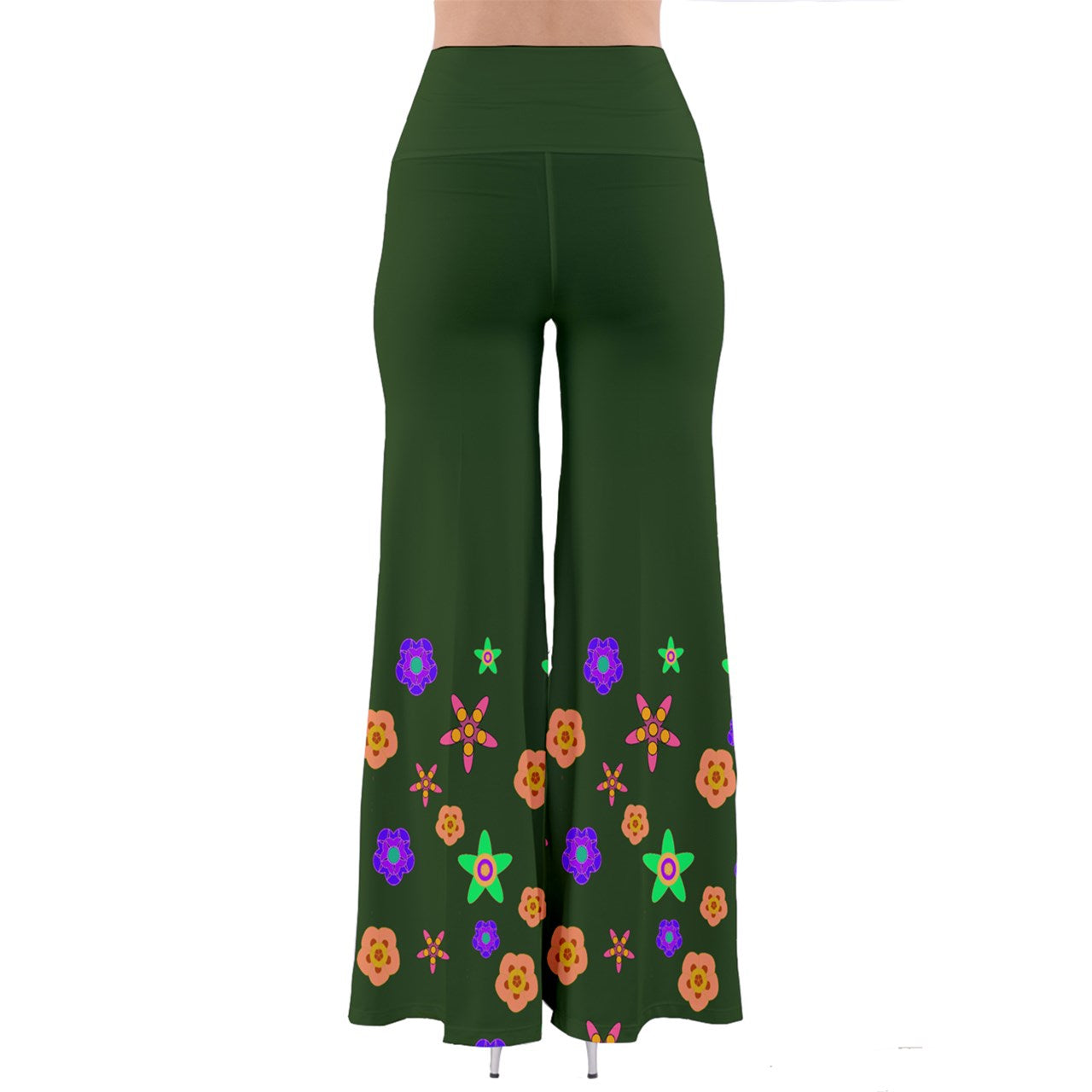 Green Indigo Flower So Vintage Palazzo Pants