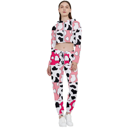 cowboi pink Cropped Track Suit