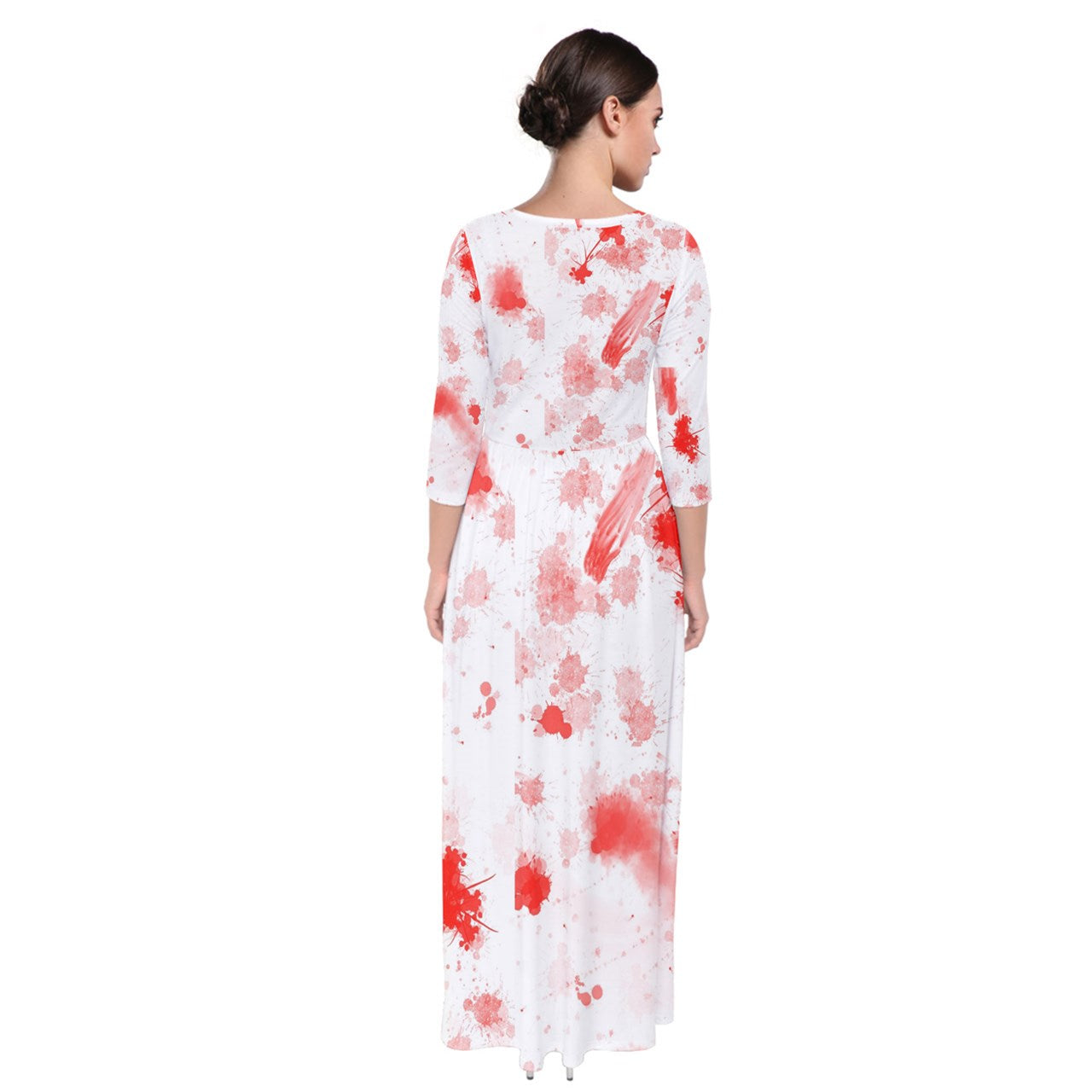 blood spatter Quarter Sleeve Maxi Dress
