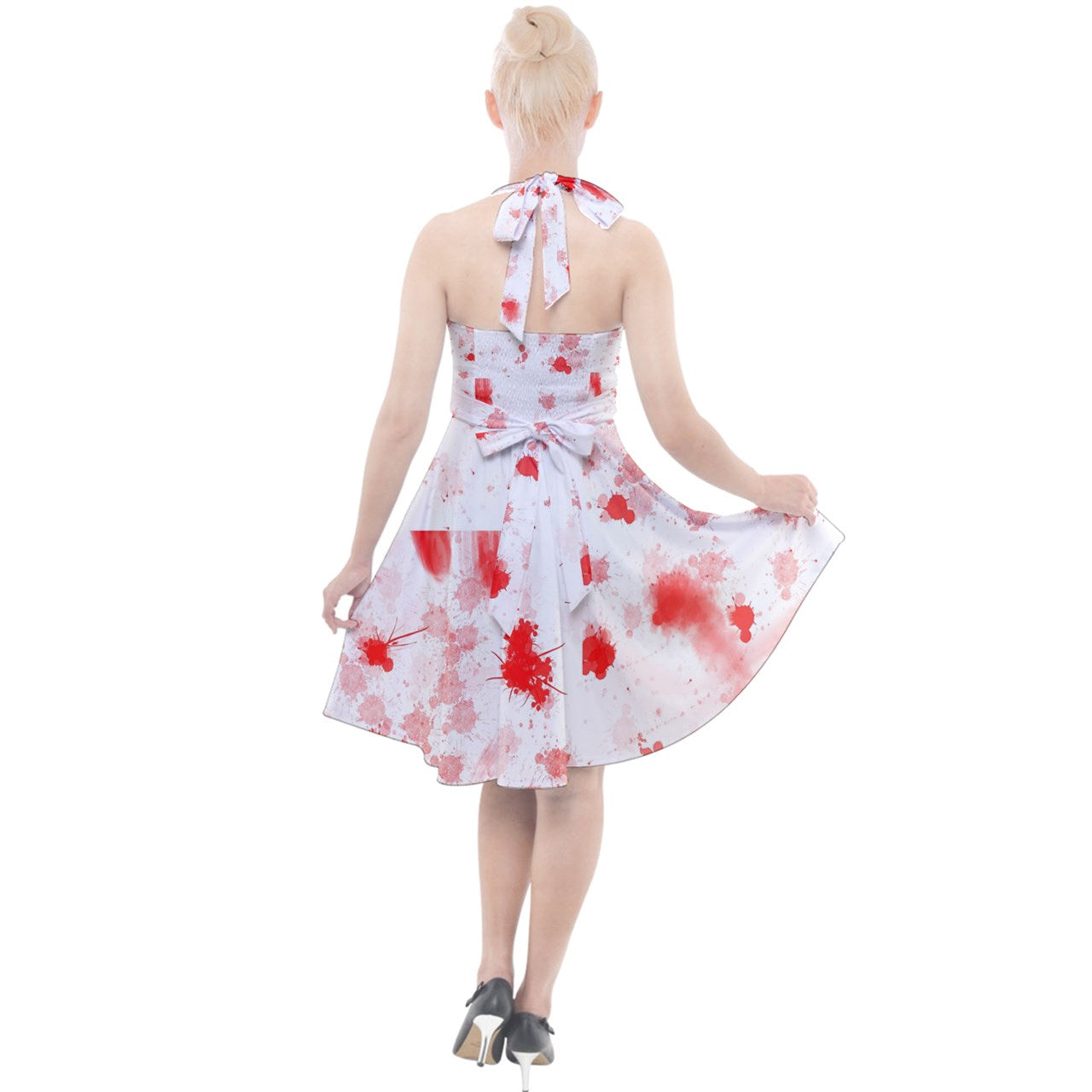 blood spatter Halter Party Swing Dress
