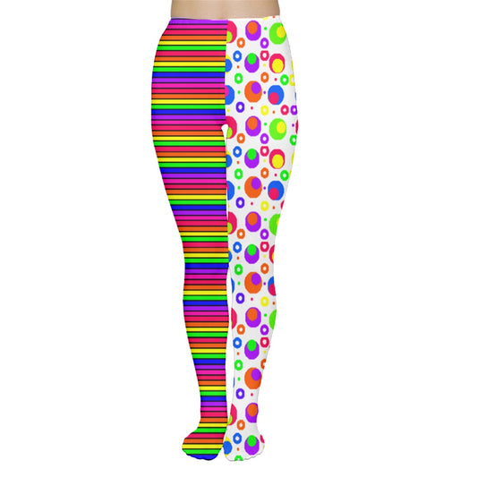 rainbow pattern block Tights