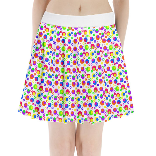 complex rainbow dot Pleated Mini Skirt