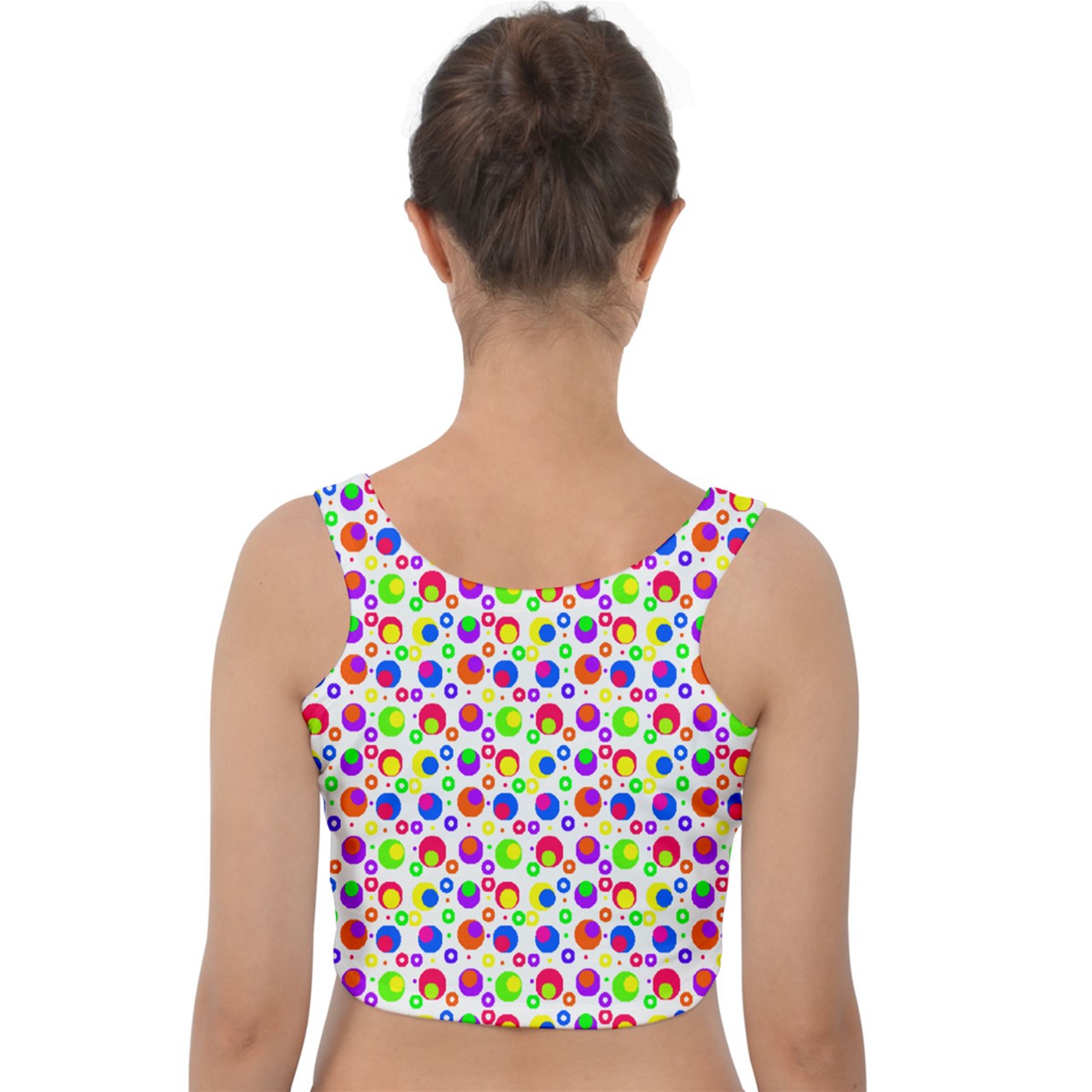 complex rainbow dot Velvet Crop Top
