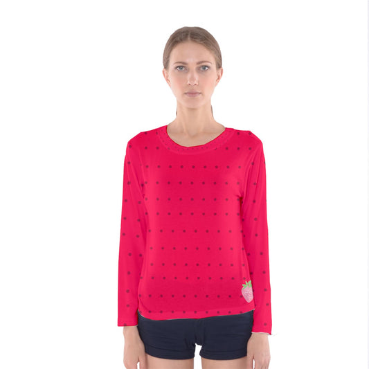 strawberries red dot Long Sleeve Tee