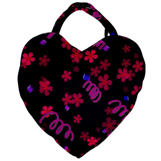 springed flowers Giant Heart Shaped Tote