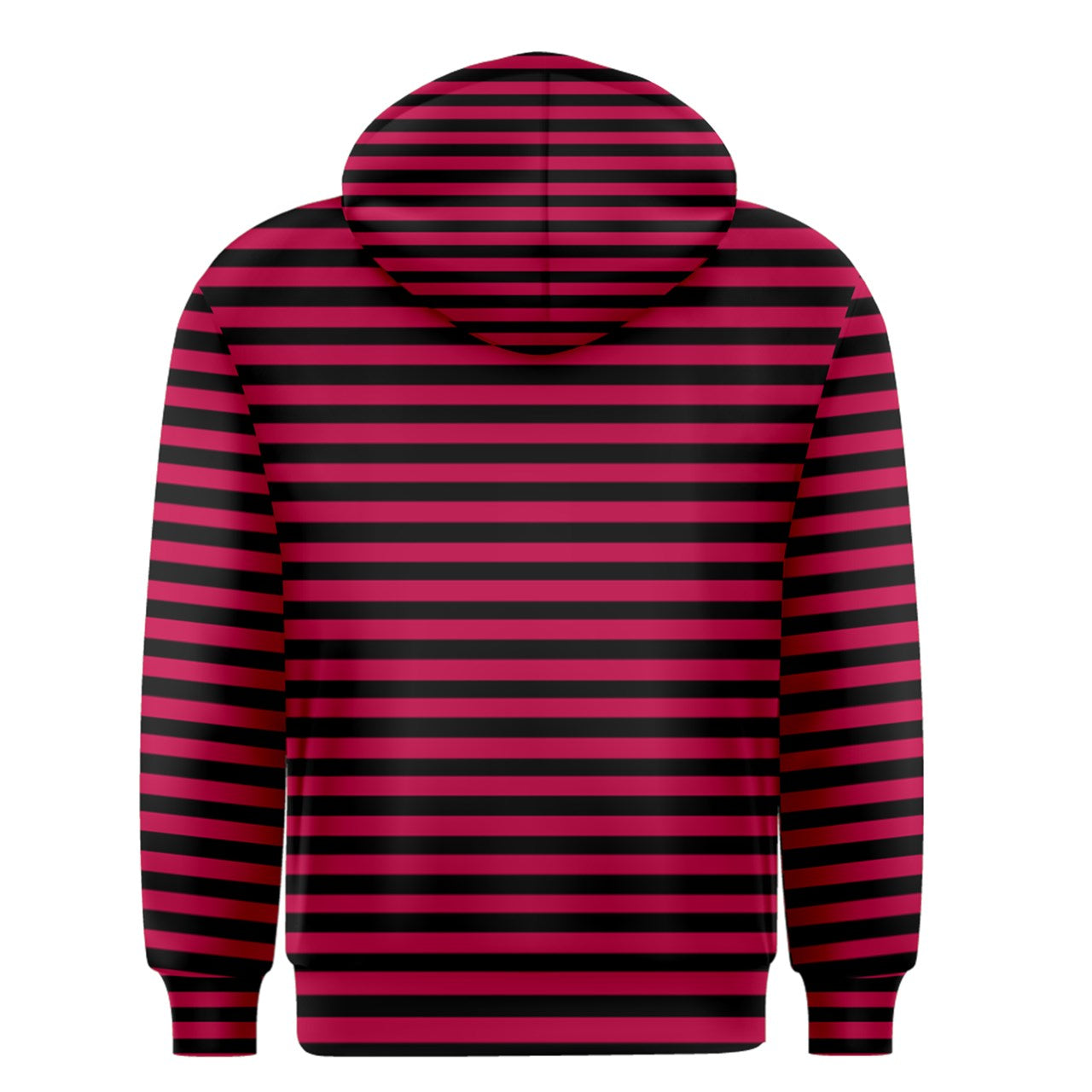 cherry red stripe Zipper Hoodie