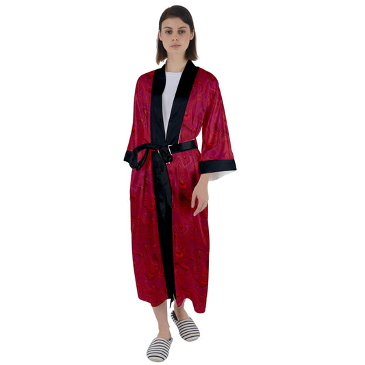 Mx. C's Deluxe Black Collar Satin Robe