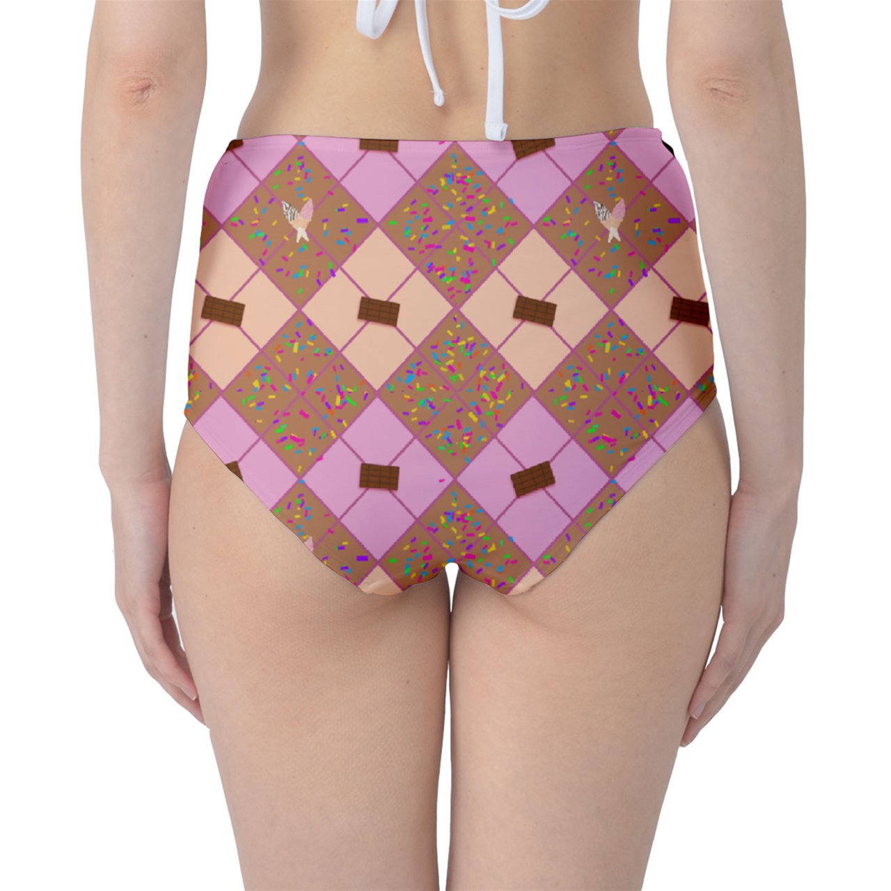 Sweet Sprinkled Argyle Classic High-Waist Bikini Briefs