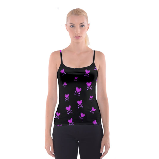 Heart and Crossbones Spaghetti Strap Top