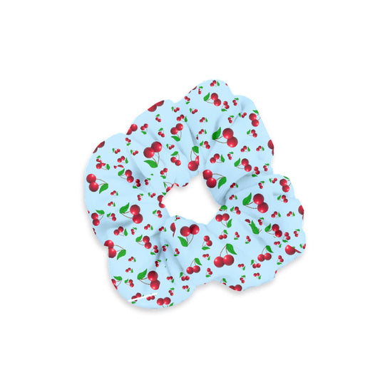 Blue Wayward Cherry Velvet Scrunchie