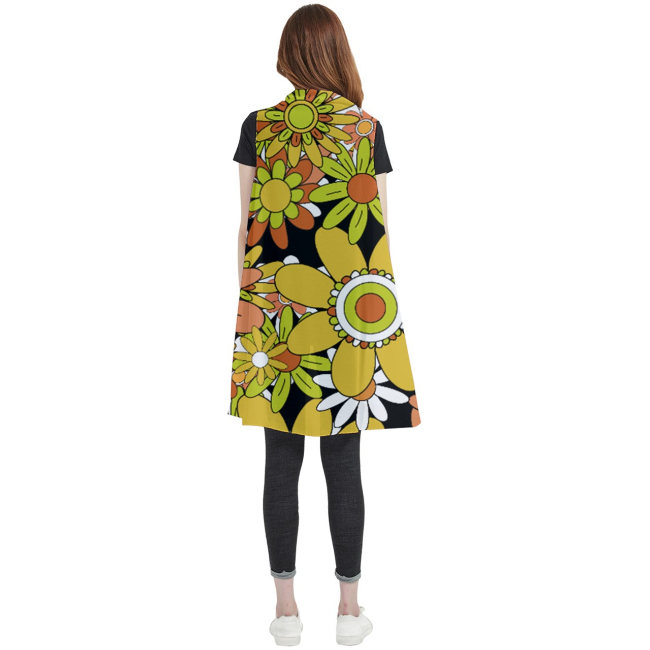 Classic Boho Flowers Sleeveless Chiffon Waistcoat Shirt