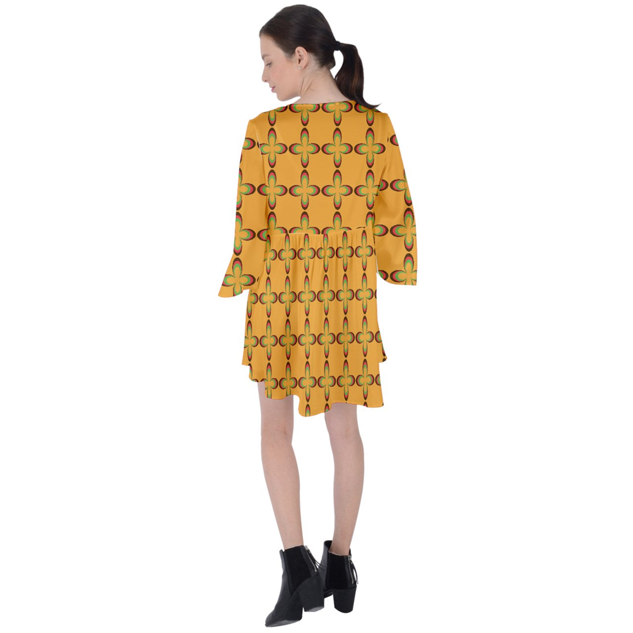 Easy On The Eyes V-Neck Flare Sleeve Mini Dress