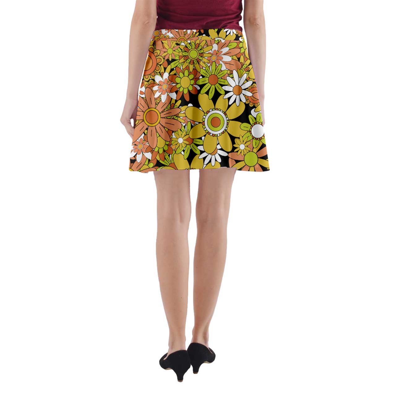 Classic Boho Flowers A-Line Pocket Skirt