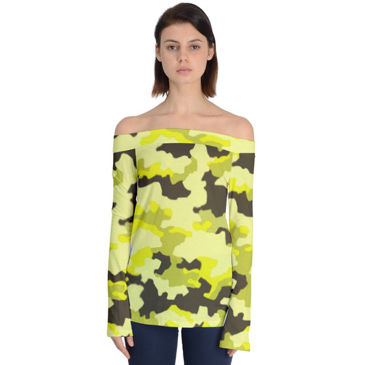 y2k Soldier Eastern Off Shoulder Long Sleeve Top