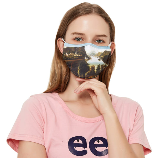 Lake George And The Village Of Caldwell Fitted Cloth Face Mask (Adult)