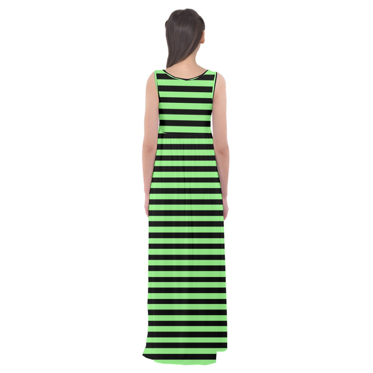 neon green stripe Empire Waist Maxi Underdress