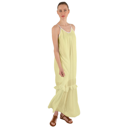 Icee Yellow Cami Maxi Ruffle Chiffon Underdress