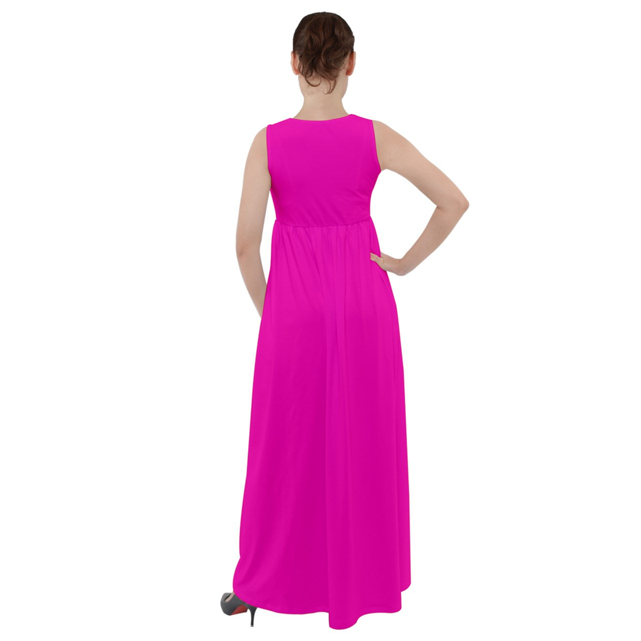 Sweater Pink Empire Waist Velour Maxi Underdress