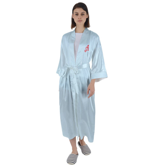 Icee Blue Maxi Satin Robe