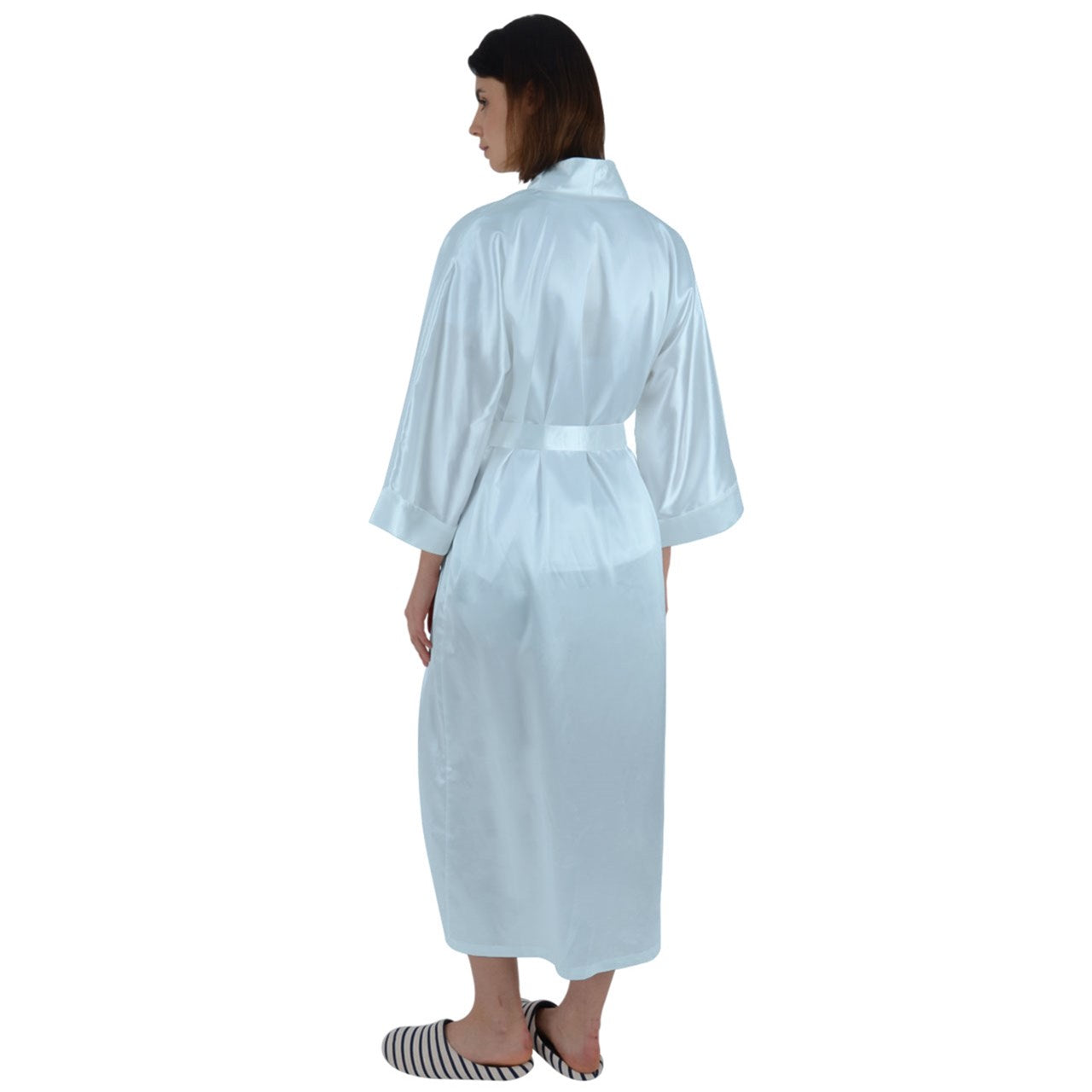 Icee Blue Maxi Satin Robe