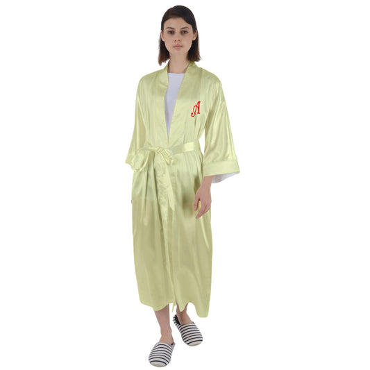 Icee Yellow Maxi Satin Robe