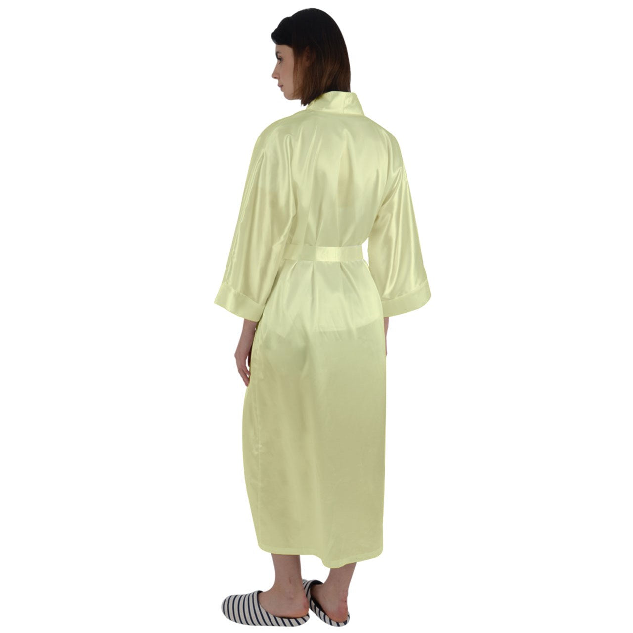 Icee Yellow Maxi Satin Robe