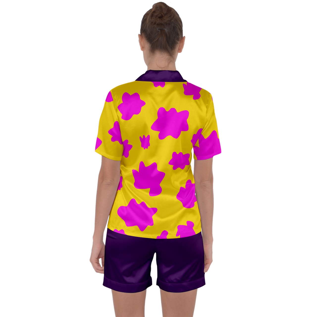 Sue C's Grown Up Satin Short Sleeve Pajamas Set