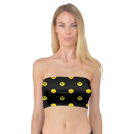 Twisted Smiley dark Bandeau Top