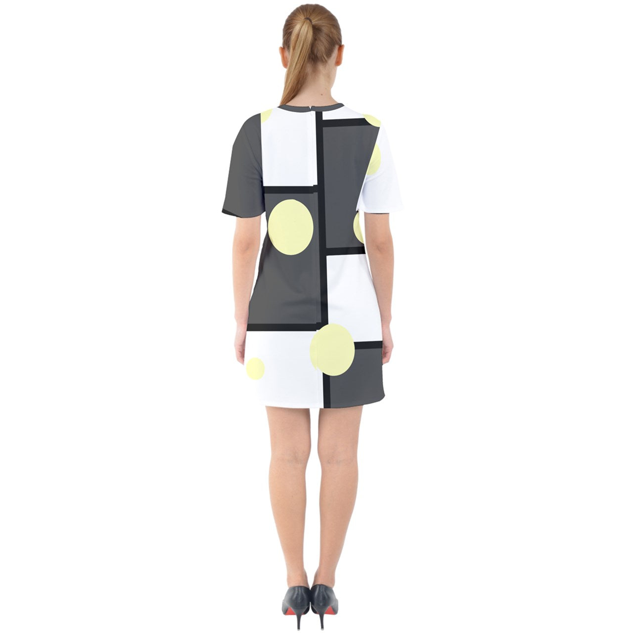 Noir Mod Bubble Short Sleeve Mini Dress