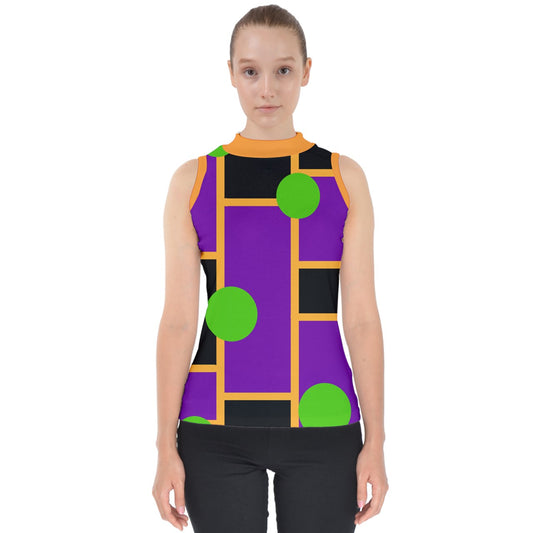 Hallow Eve Mod Bubble Mock Neck Shell Top