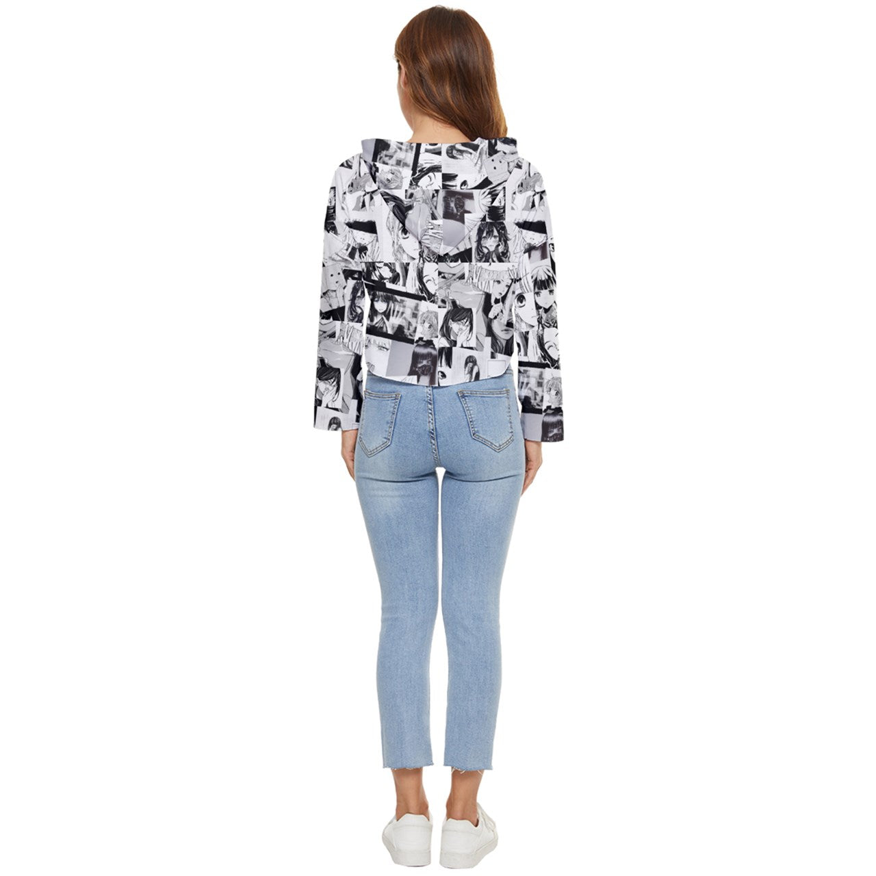 Girlstown Collage Lightweight Cropped Hoodie