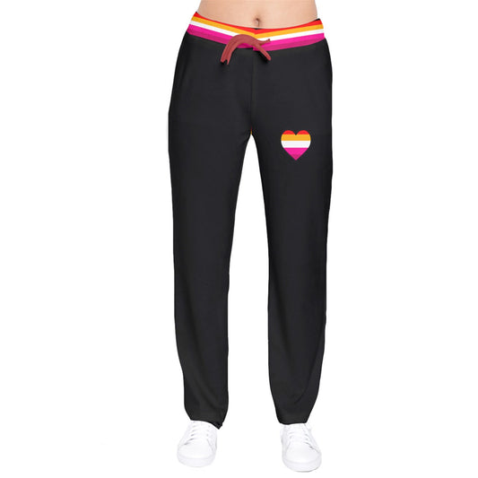 DL WLW Flag Heart Velvet Sweat Pants