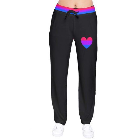 DL Bi Flag Heart Velvet Sweat Pants