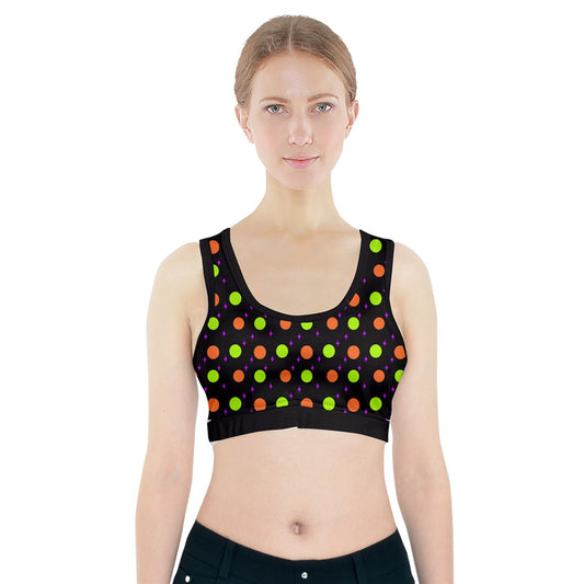 Hallows Night Polka Dots Sports Bra With Pocket