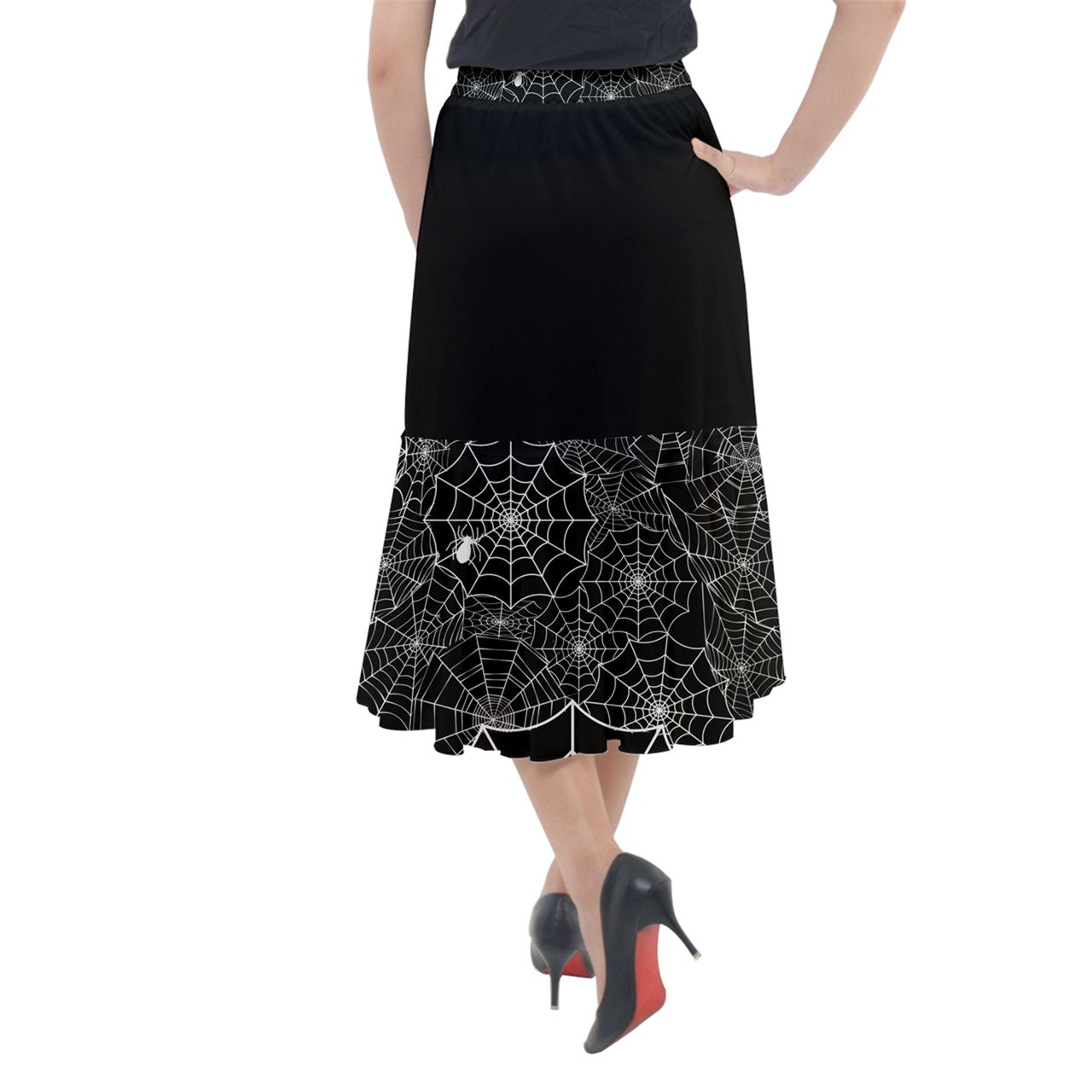Black Web Black out Belted Mermaid Skirt