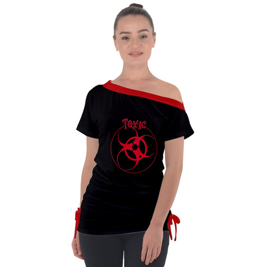 Toxic Off Shoulder Tie-Up Tee