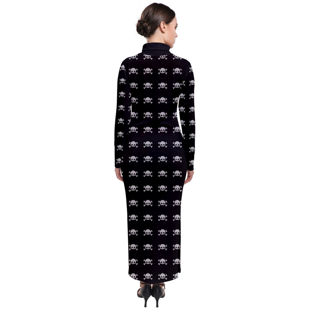 Simple Skulls Turtleneck Maxi Dress