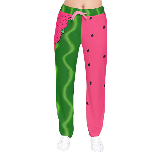 Fruit Snacks Watermelon Velvet Drawstring Pants