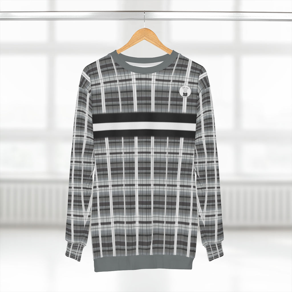 grey academia White Striped Sweatshirt