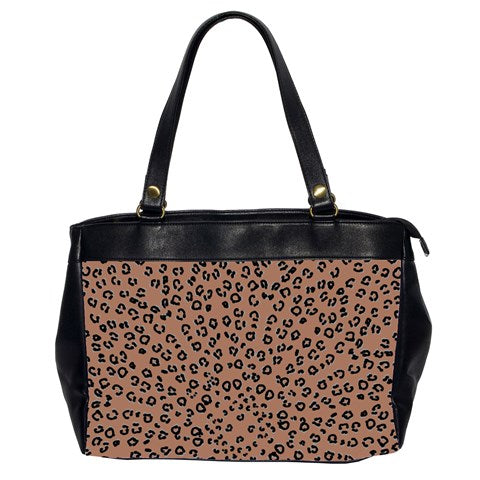 brown cheetah Oversize Office Handbag (2 Sides)