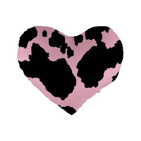 irl cowboi print strawberry Standard 16" Premium Flano Heart Shape Cushion