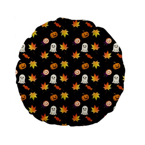 Jack-O Sweet Leaf Standard 15" Premium Flano Round Cushion