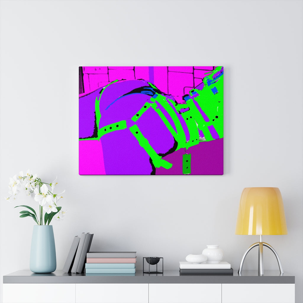Purple Straps Stretched Canvas