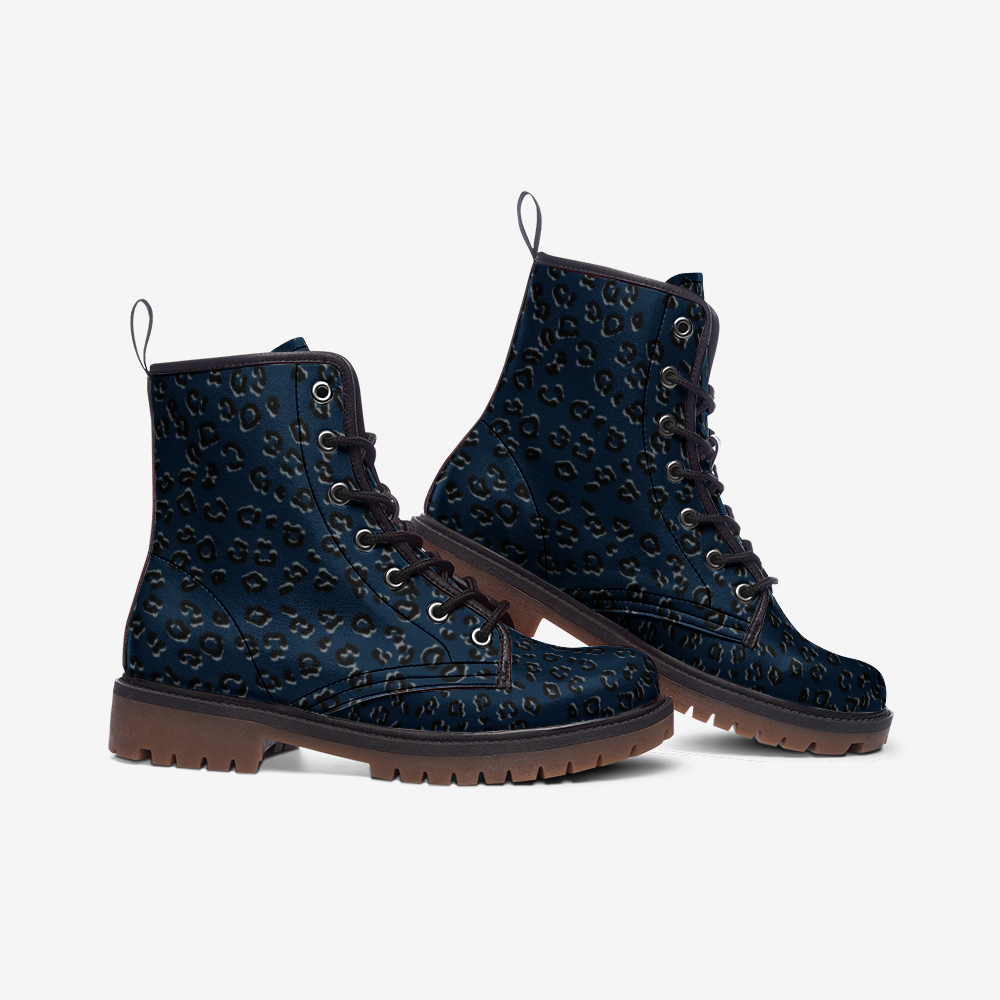 Navy Cheetah Leather Lightweight boots MT