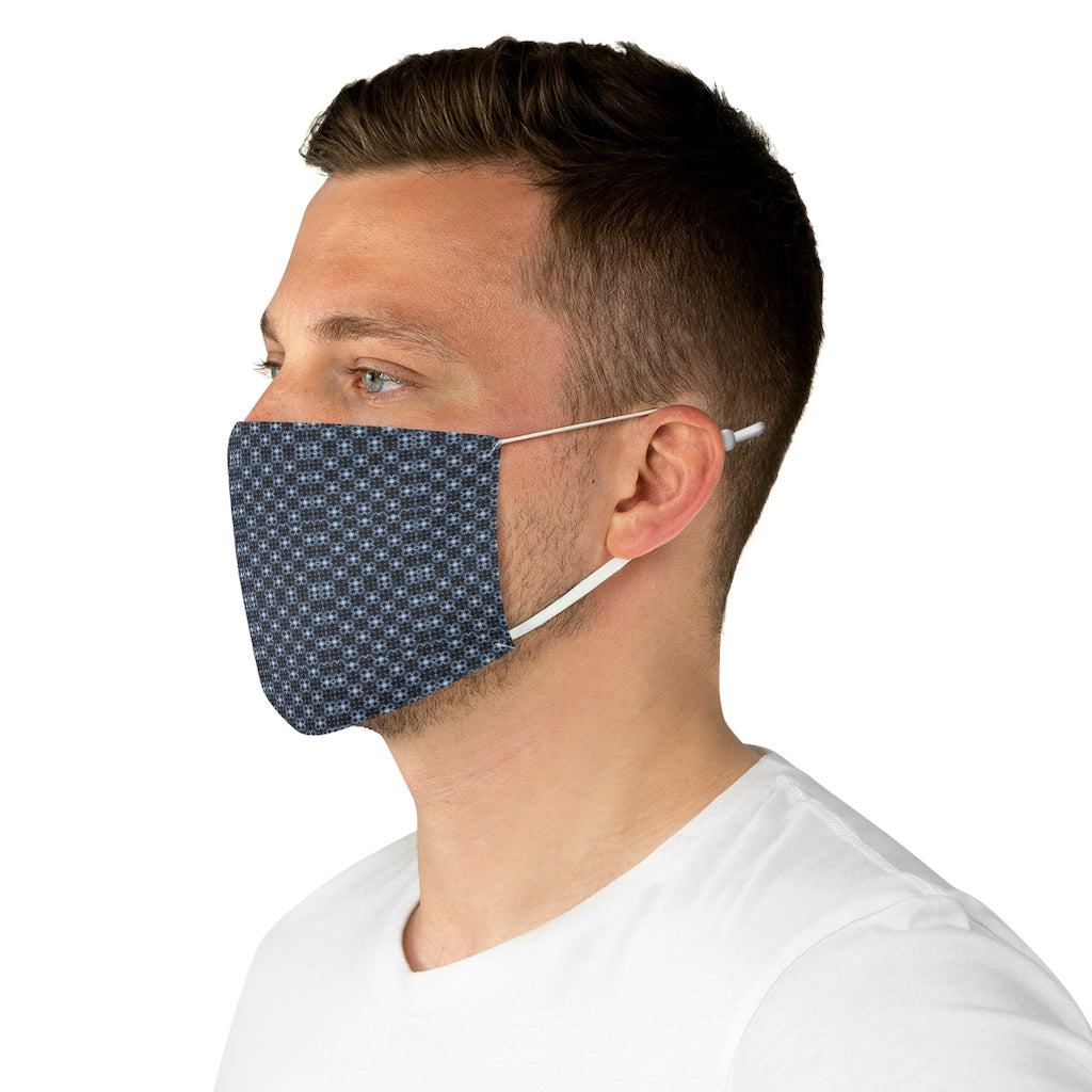 Blue Eyelet Fabric Face Mask