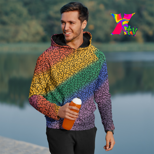 Rainbow Cheetah Pullover Hoodie