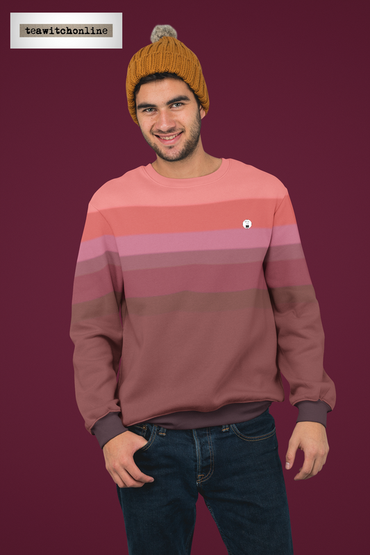 red orange striped Unisex Sweatshirt