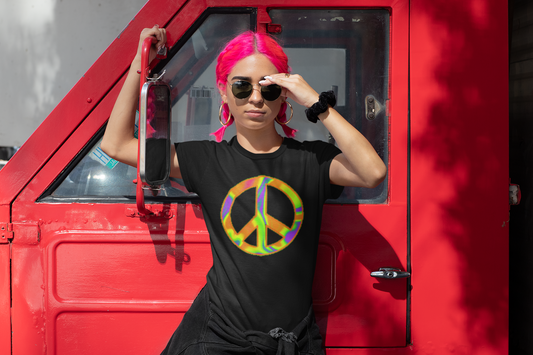 Pixel Peace Sigil Cotton Crew Tee